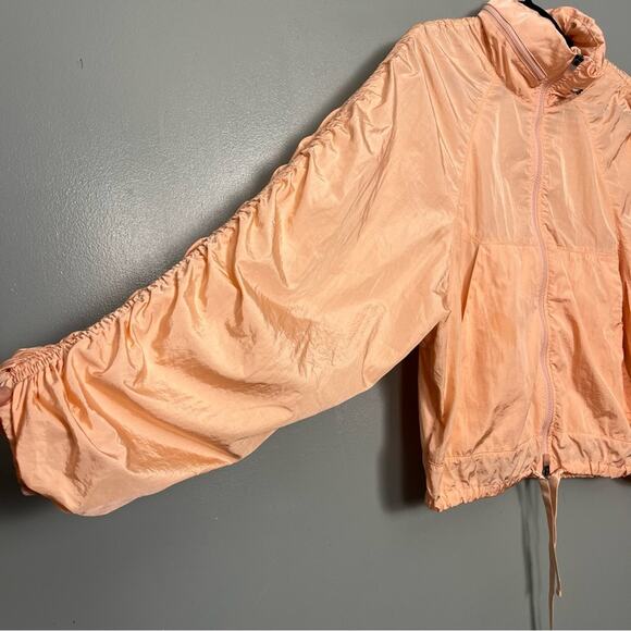 Free People FP Movement Way Home Ruched Out Packable Jacket Windbreaker Womens L - Picture 4 of 12